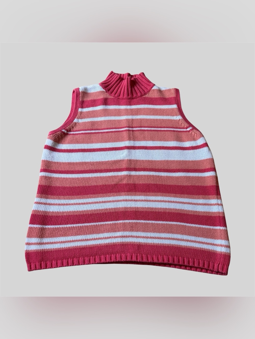 Colorful Striped High Neck Sweater Vest